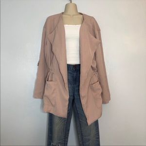 Stoosh pink long sleeve trench jacket cardigan L